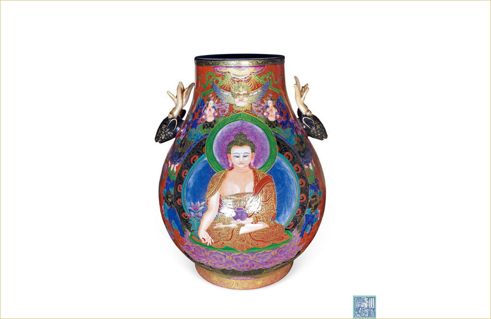 2025_02_0290 釋迦牟尼觀音石像描金琺瑯彩樽 清乾隆 